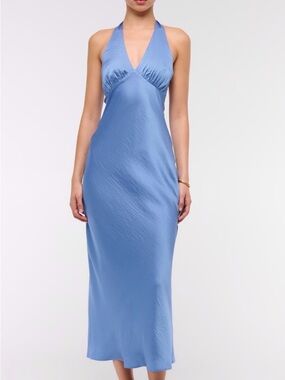 Abercrombie & Fitch Halter Backless Midi Dress in Periwinkle